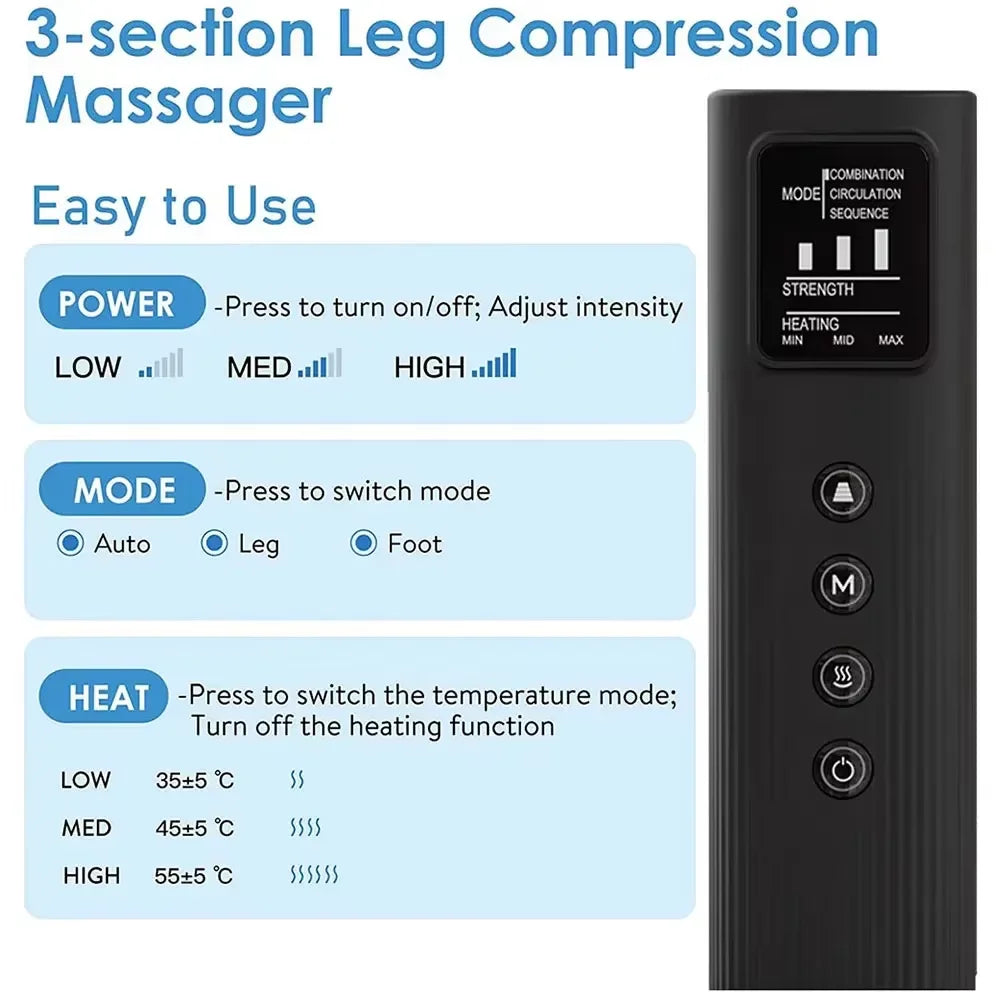 Leg Massager Air Compression Circulation Device To Combat Varicose Veins Leg Muscle Relaxation And Pain Relief For Athletes