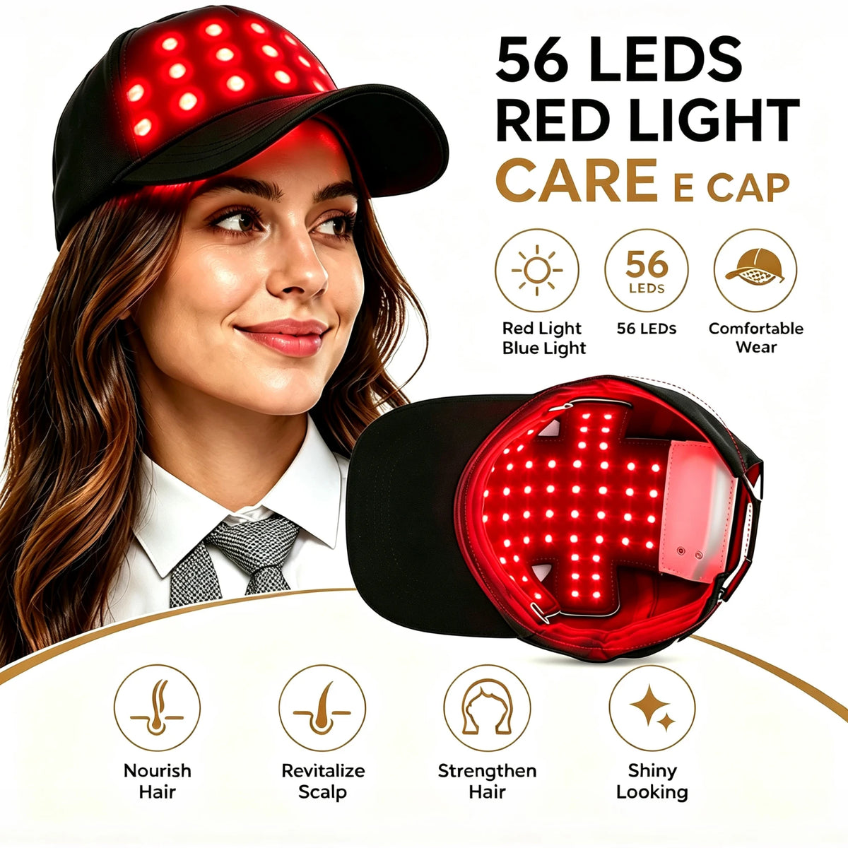 Red Light Therapy For Hair Fast Growth Cap Red&Infrared Light Therapy Device For Hair Loss Treatment With USB Charging Anti-hair
