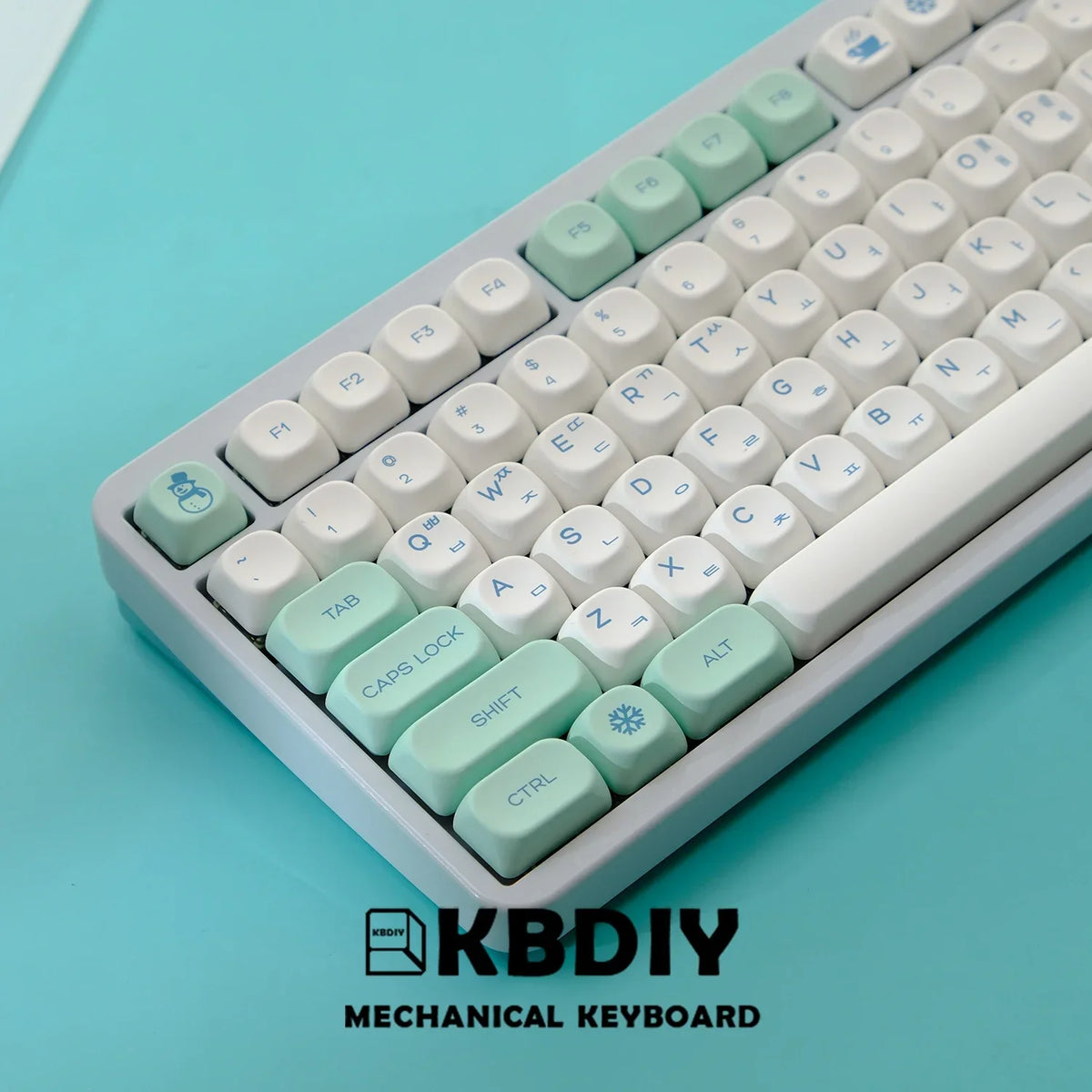 KBDiy 141 Keys/Set KOA Keycap PBT Korean Snow Mountain Keycaps Cute for Gaming Mechanical Keyboards Caps ISO Custom for 61/64/75