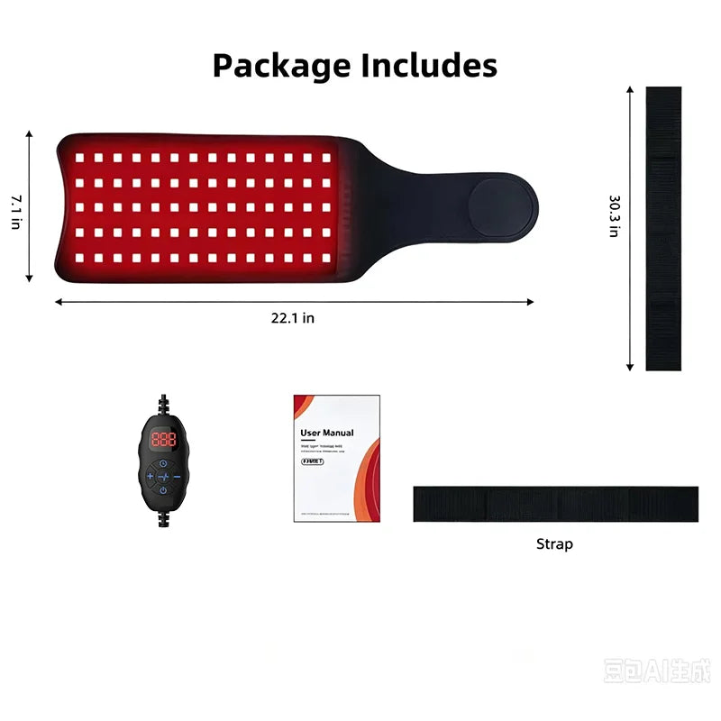 70LEDs Red Light Therapy Pad for Body Infrared Heating Pad 10-40Hz Pulse 660nm&850nm for Arm Leg Shoulder Back Waist Pain Relief