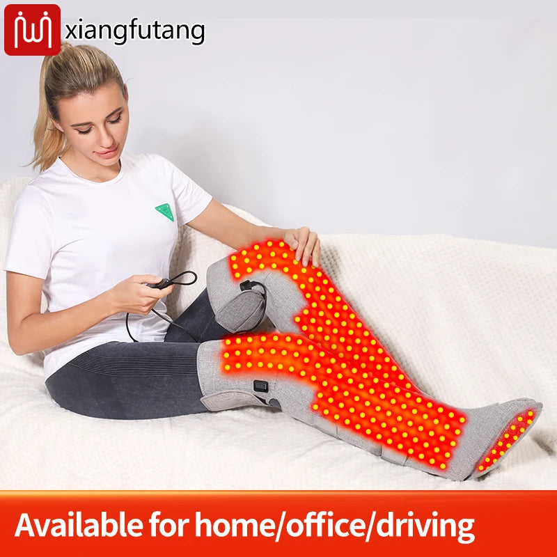 660$850nm Red Light Heating Massage Long Boots Support Keep Legs Warm Legs Massage Muscle Relaxation Home Office Use