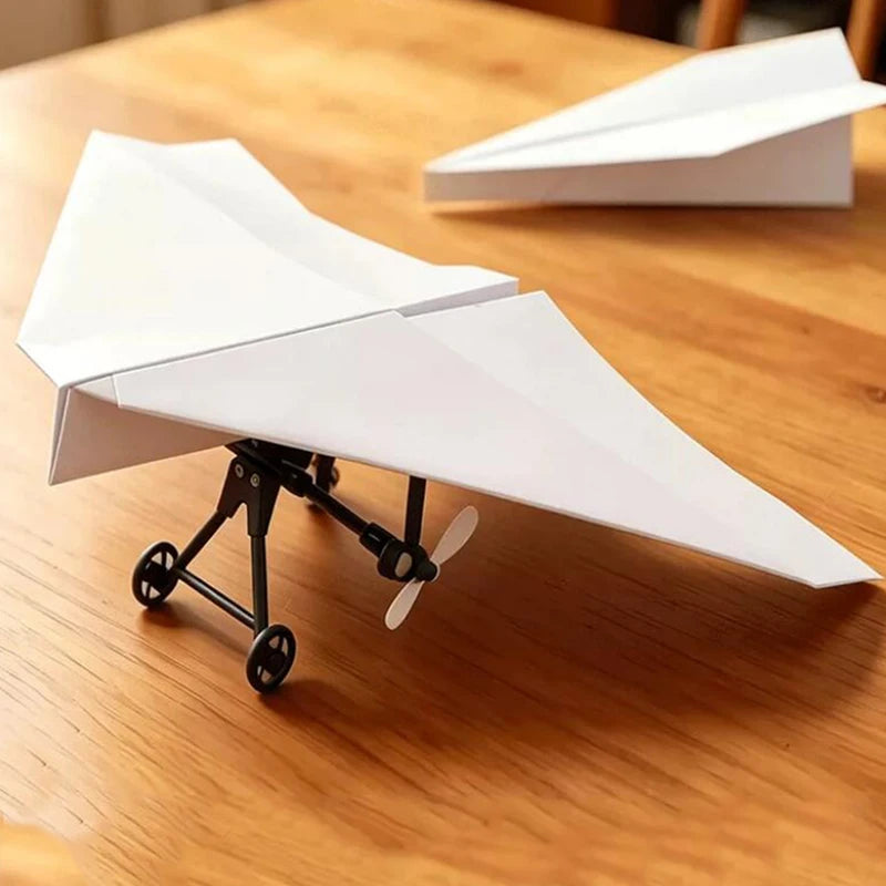 DIY Remote Control Paper Airplane Electric Power Kit Diy Foldable Long Range Stable Flight Ultra Lightweight Plane Outdoor Toy