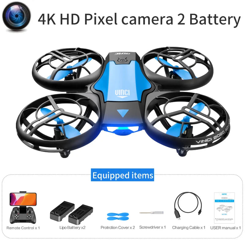4DRC New V8 Mini Drone 6k profession HD Wide Angle Camera WiFi FPV RC Dron Height Keep Drones Helicopter Kids Toys Gifts