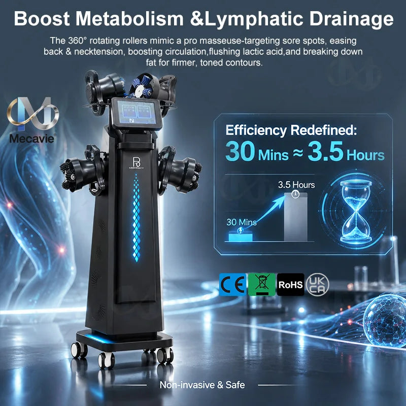 5 In 1 Body Contouring System 360° Rotation Roller Massager Lymph Detox Blood Circulation Improve Full Body Face Shaping Machine
