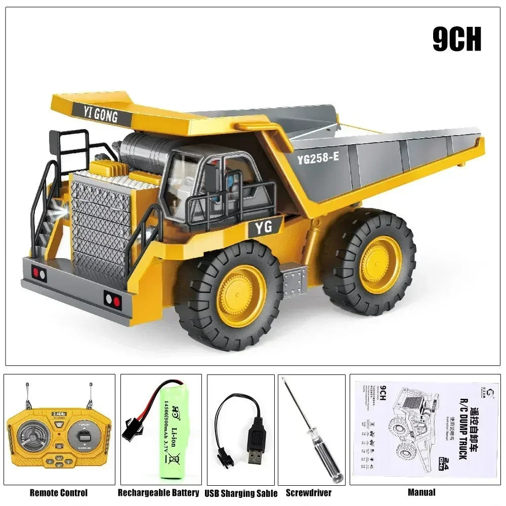 RC Car Children Toy Remote Control Car Toy Boy Radio Control Excavator Dump Truck Bulldozer Electric Grab Pushdozer Kid Toy Gift