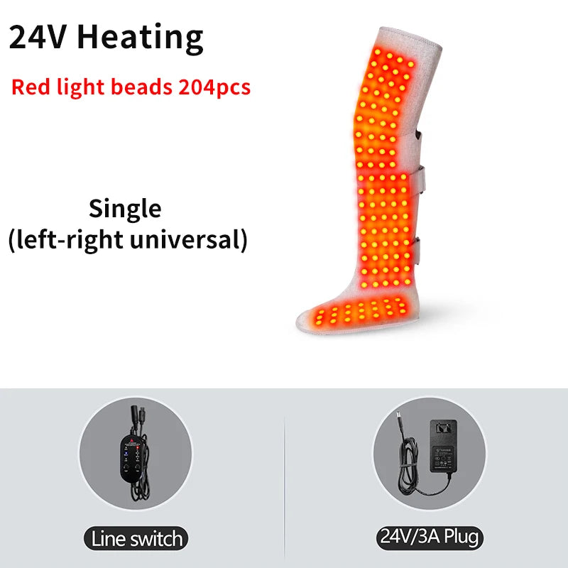 660$850nm Red Light Heating Massage Long Boots Support Keep Legs Warm Legs Massage Muscle Relaxation Home Office Use
