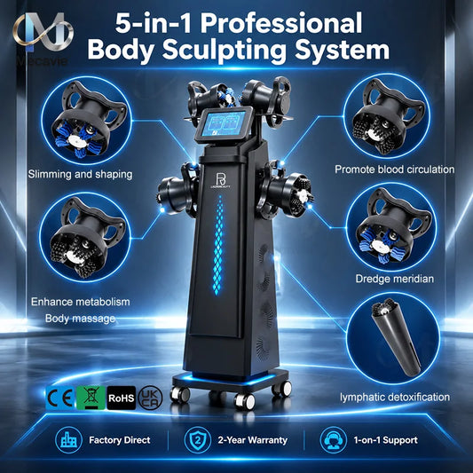 5 In 1 Body Contouring System 360° Rotation Roller Massager Lymph Detox Blood Circulation Improve Full Body Face Shaping Machine