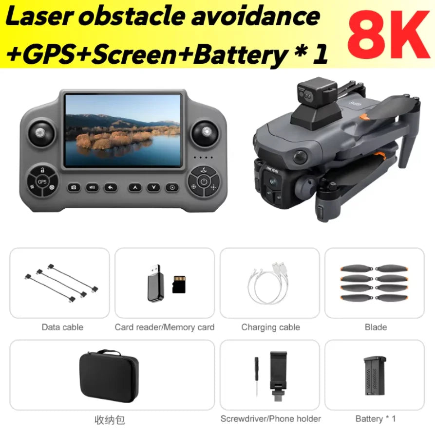Original V918 GPS Return Home Drone Optical Flow Positioning 8K Dual Lens Long Range FPV Foldable Professional Drone for Adults