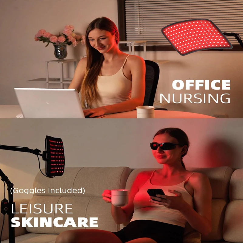 660nm 850nm Red Light Therapy Device with Stand Wrap Infrared Lamp for Body Face Pain Relief Skin Care Recovery Home Beauty