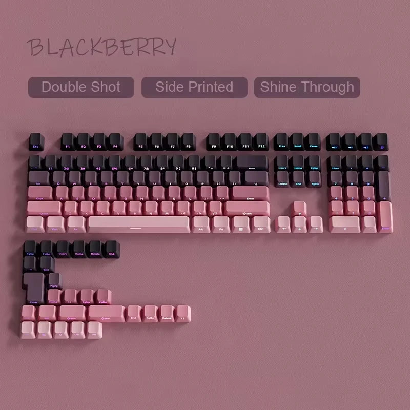 135 Key Cherry Profile Green Grape Keycaps Side Print Shine Through Keycaps Double Shot PBT Keycap for MX Switch Gaming Keyboard