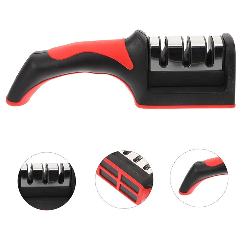Quick Knife Sharpening Tool - Non-Slip Base Kitchen Sharpener for Home Outdoor Camping Chef Knives