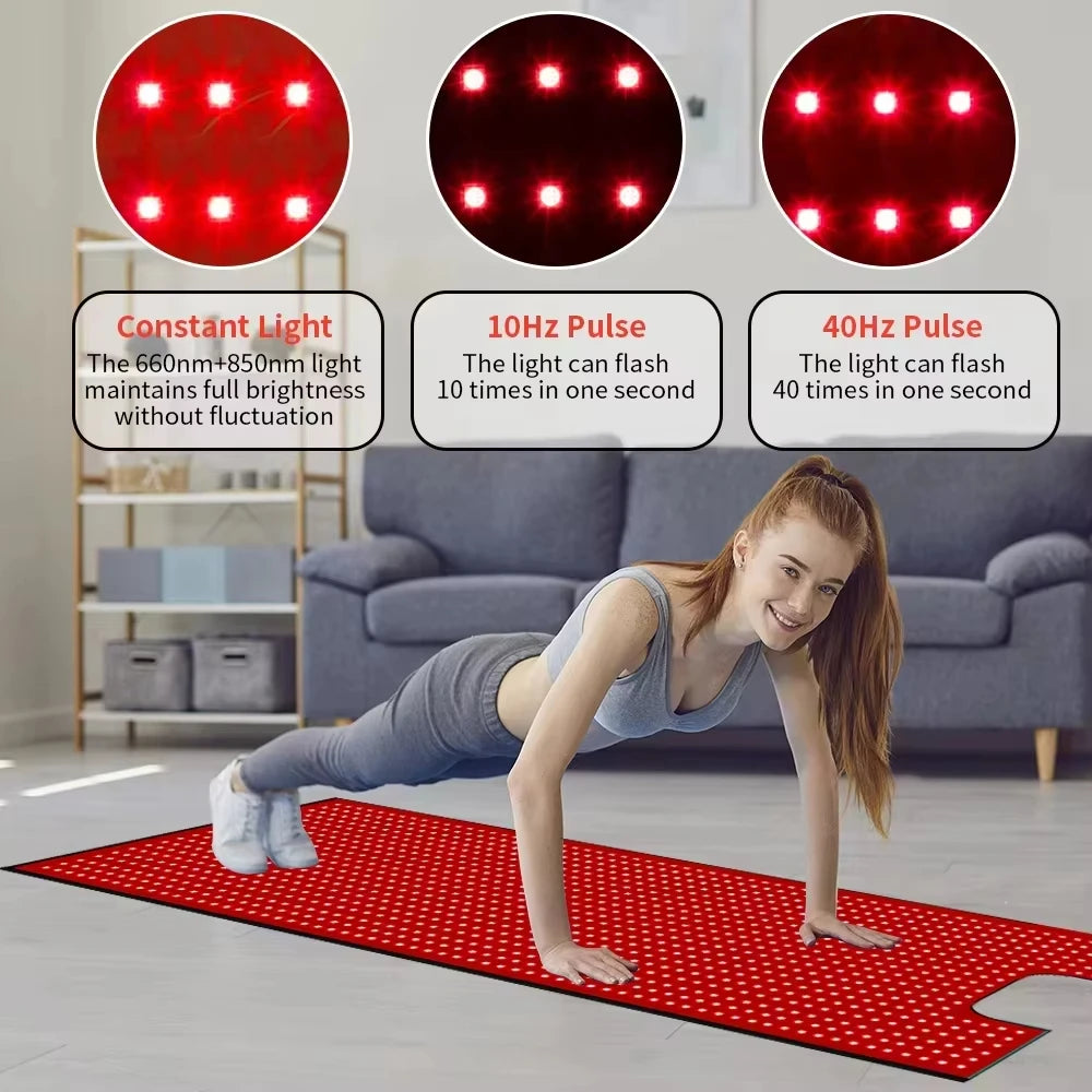 Oversized Red Light Therapy Mat - LED 660nm & 850nm Near Infrared Sleeping Bag Blanket for Full Body Care (Home Use)