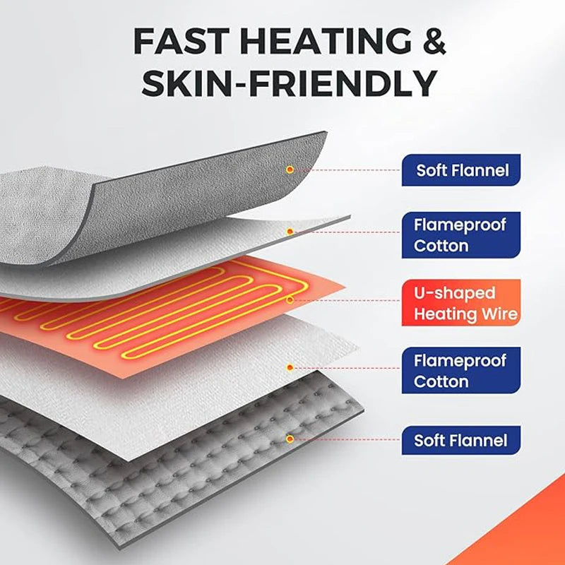 Electric Heating Foot Pad Soft Timing Warm Pad 9 Levels 4 Modes Promotes Blood Circulation Portable Machine Washable Home Office