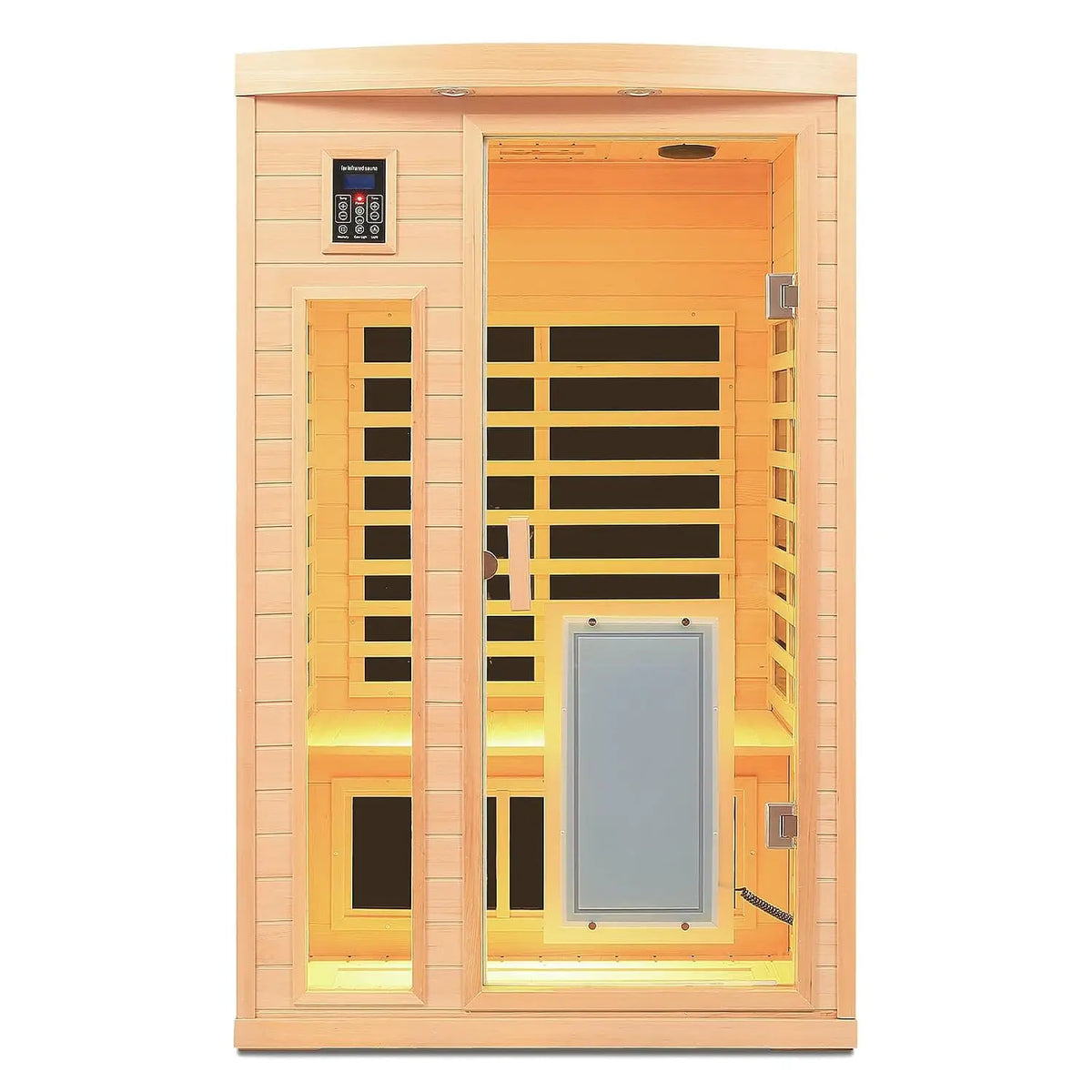 Ultra Low EMF 2 Person Infrared Sauna, 1750W 15A Far Infrared Saunas for Home, Canadian Hemlock Wood Sauna Indoor, Customized
