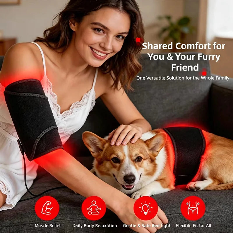 70LEDs Red Light Therapy Pad for Body Infrared Heating Pad 10-40Hz Pulse 660nm&850nm for Arm Leg Shoulder Back Waist Pain Relief