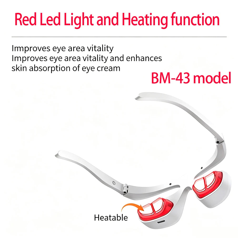 LED Eye Mask LED Red Infrared Light Therapy 630nm 850nm with 5 Modes Adjust Massage for Relieve Eye Bag Dark Circle Massages