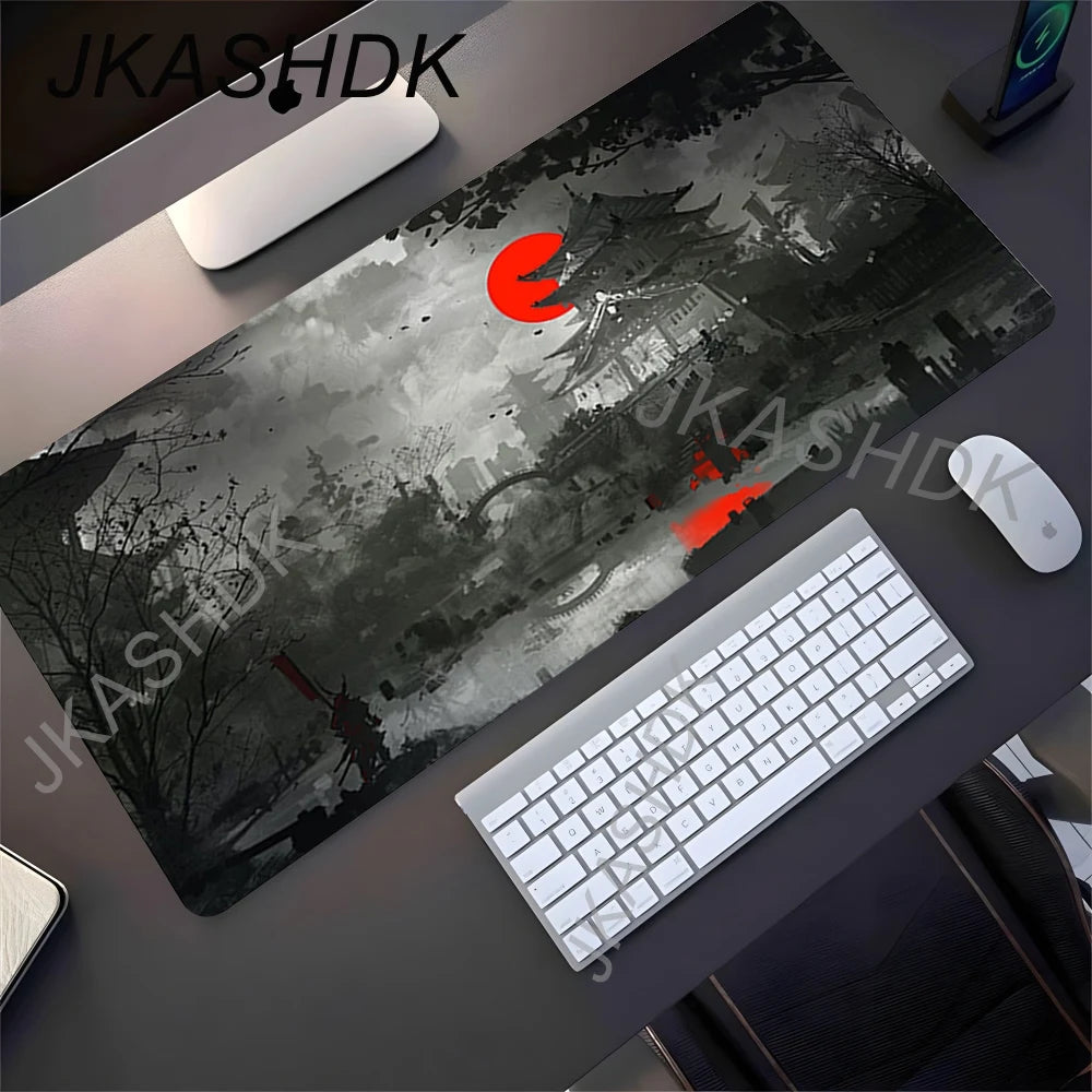 Mousepad Japanese Samurai Design Mouse Pad Non-Slip Rubber Desk Mat Office Pc Accessories Keyboard Gaming Mats Cool Tapis Souris