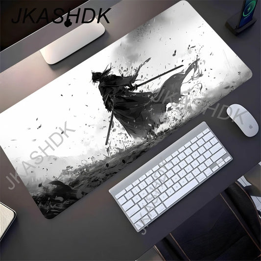 Mousepad Japanese Samurai Design Mouse Pad Non-Slip Rubber Desk Mat Office Pc Accessories Keyboard Gaming Mats Cool Tapis Souris