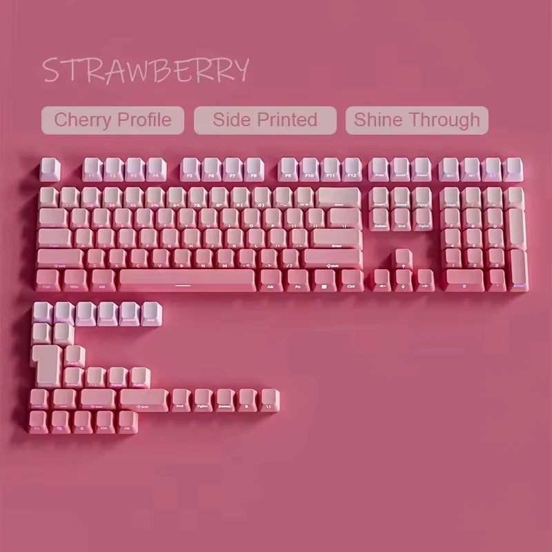 135 Key Cherry Profile Green Grape Keycaps Side Print Shine Through Keycaps Double Shot PBT Keycap for MX Switch Gaming Keyboard
