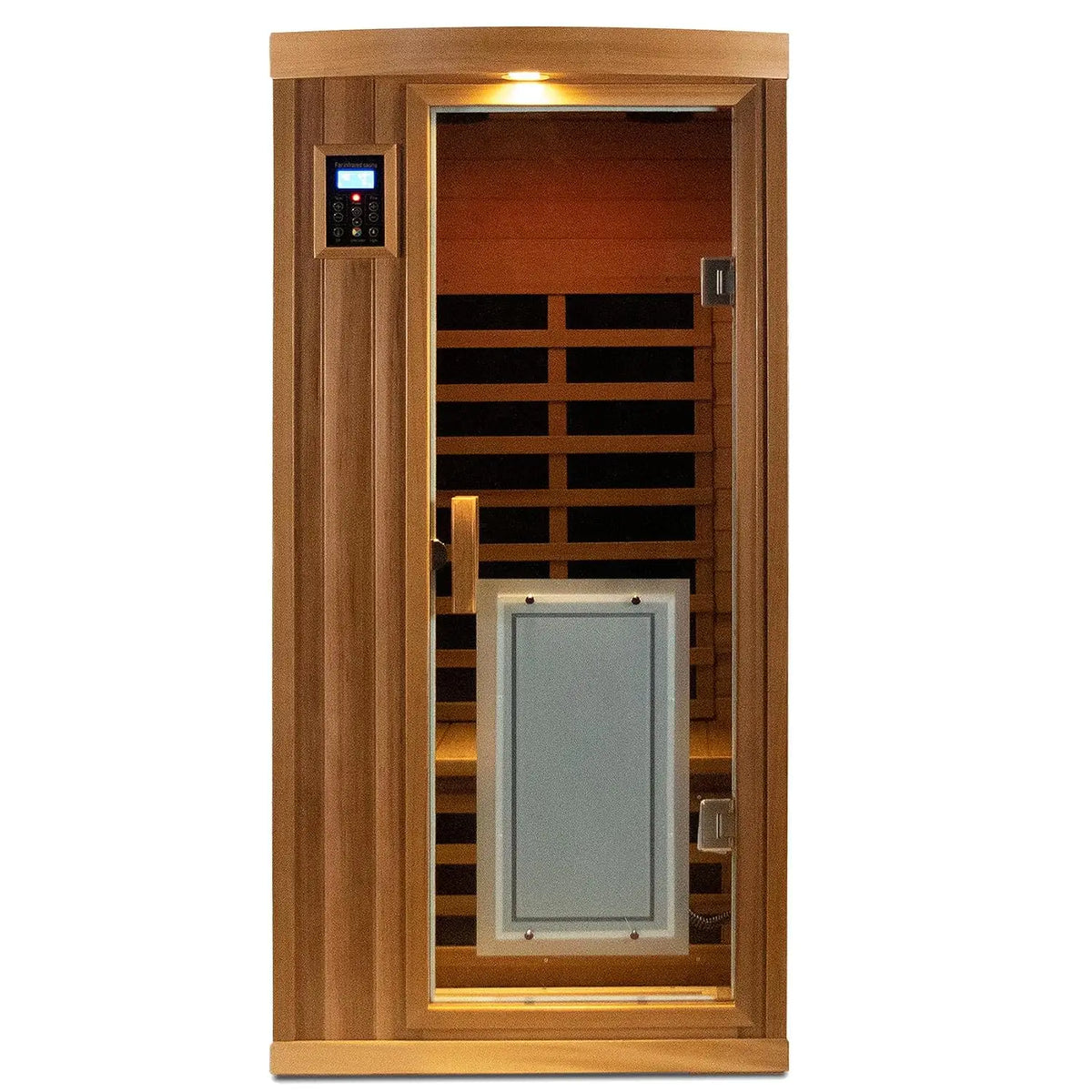Far Infrared Sauna 1 Person Infrared Home Sauna Room 0-5mG Utra Low EMF Home Sauna Spa 1460W Canadian Hemlock, Customized