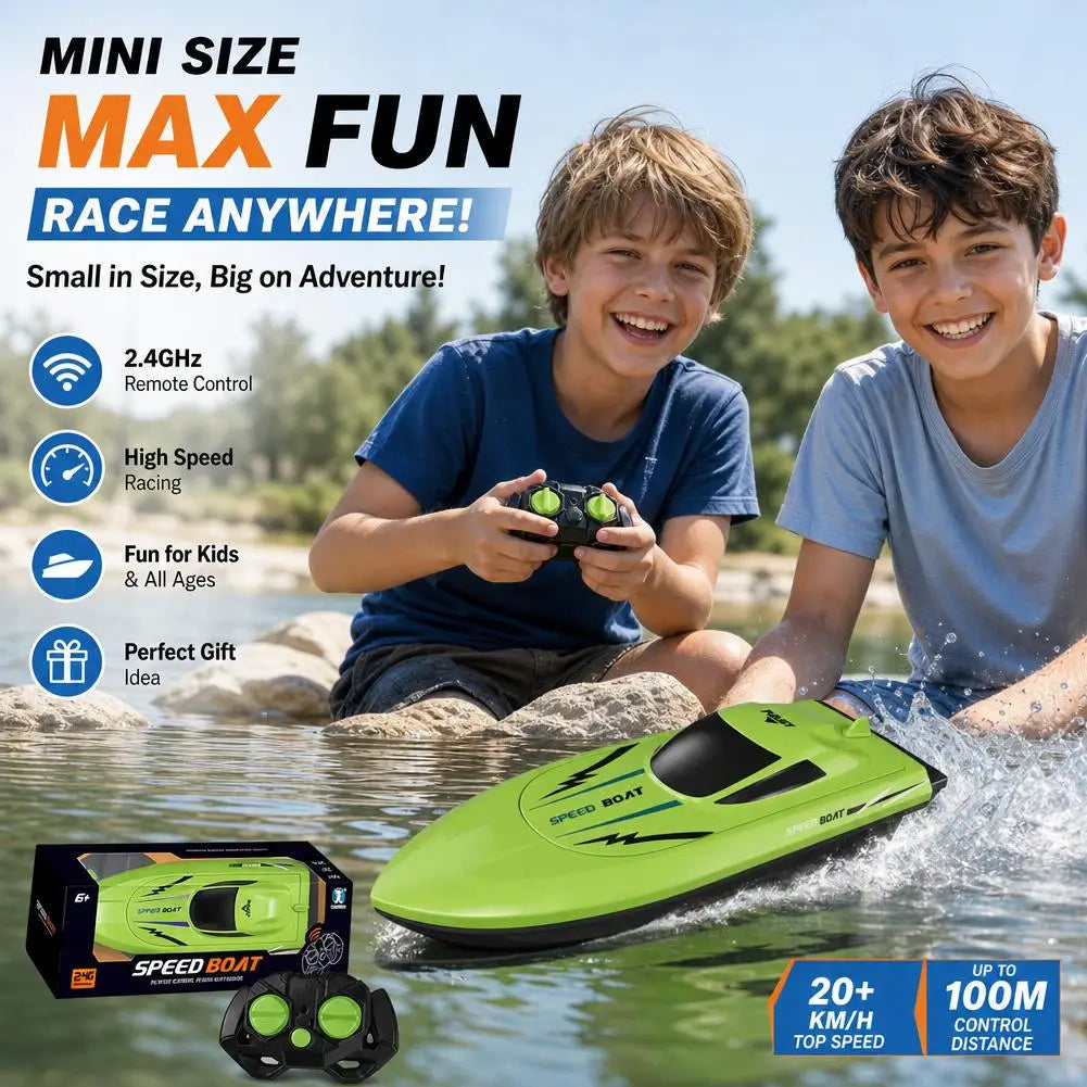Wireless Remote Control Boat for Kids Aged 6+ and RC Beginners to Race in Backyard Pools Outdoor Play Birthday Gifts