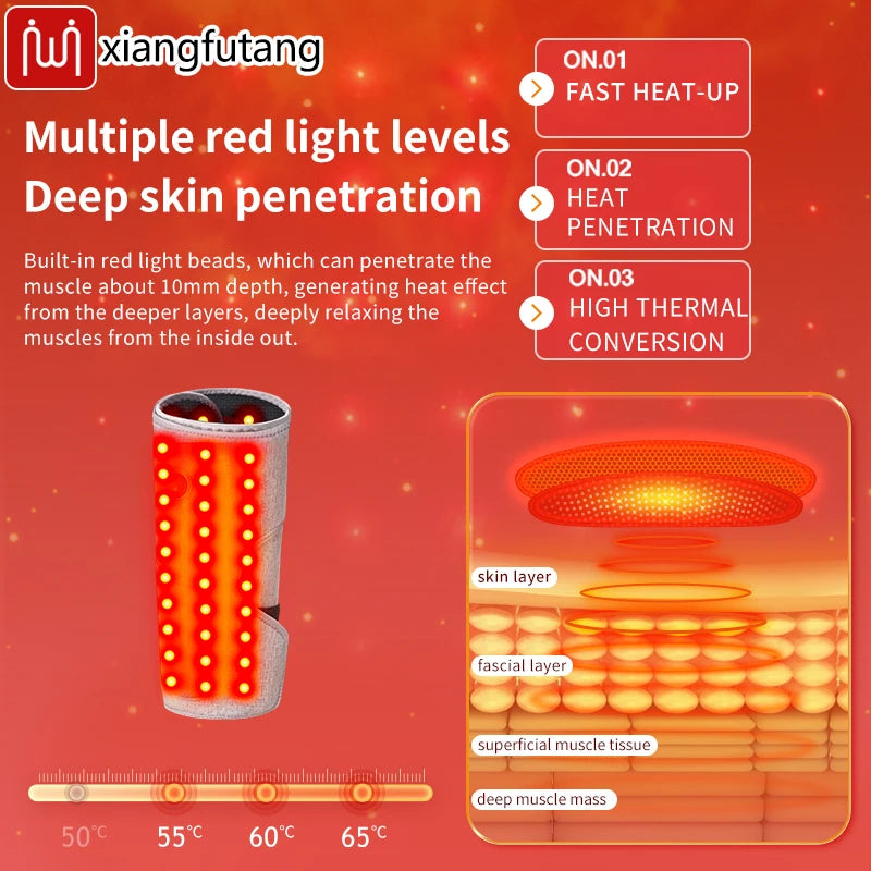 Red Light Heating Massage for Calf Leg Arm Body Brace Muscle Relaxation Relief Pain Home Office Easy Use Gift for Women Men