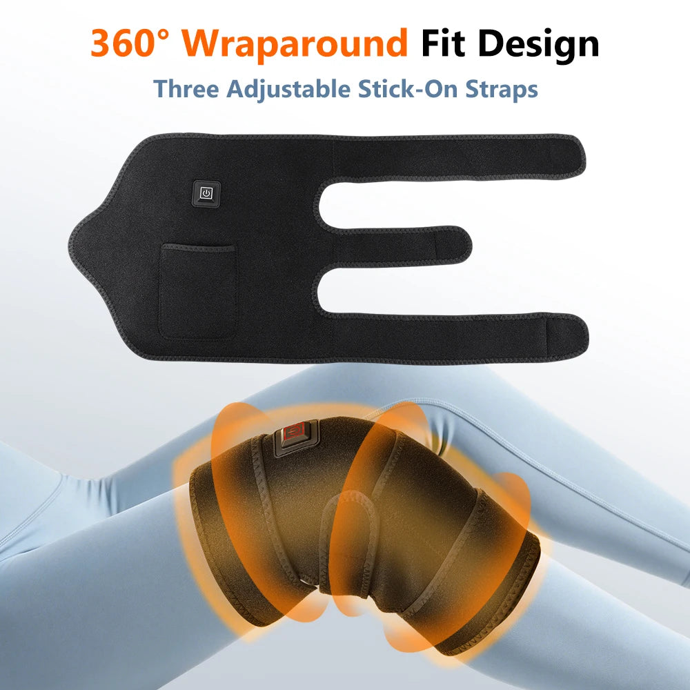 Heated Knee Brace Wrap with 36 LED Lights 3-Level Hot Compression USB Electric Knee Pad for Leg Joint And Elbow Comfort