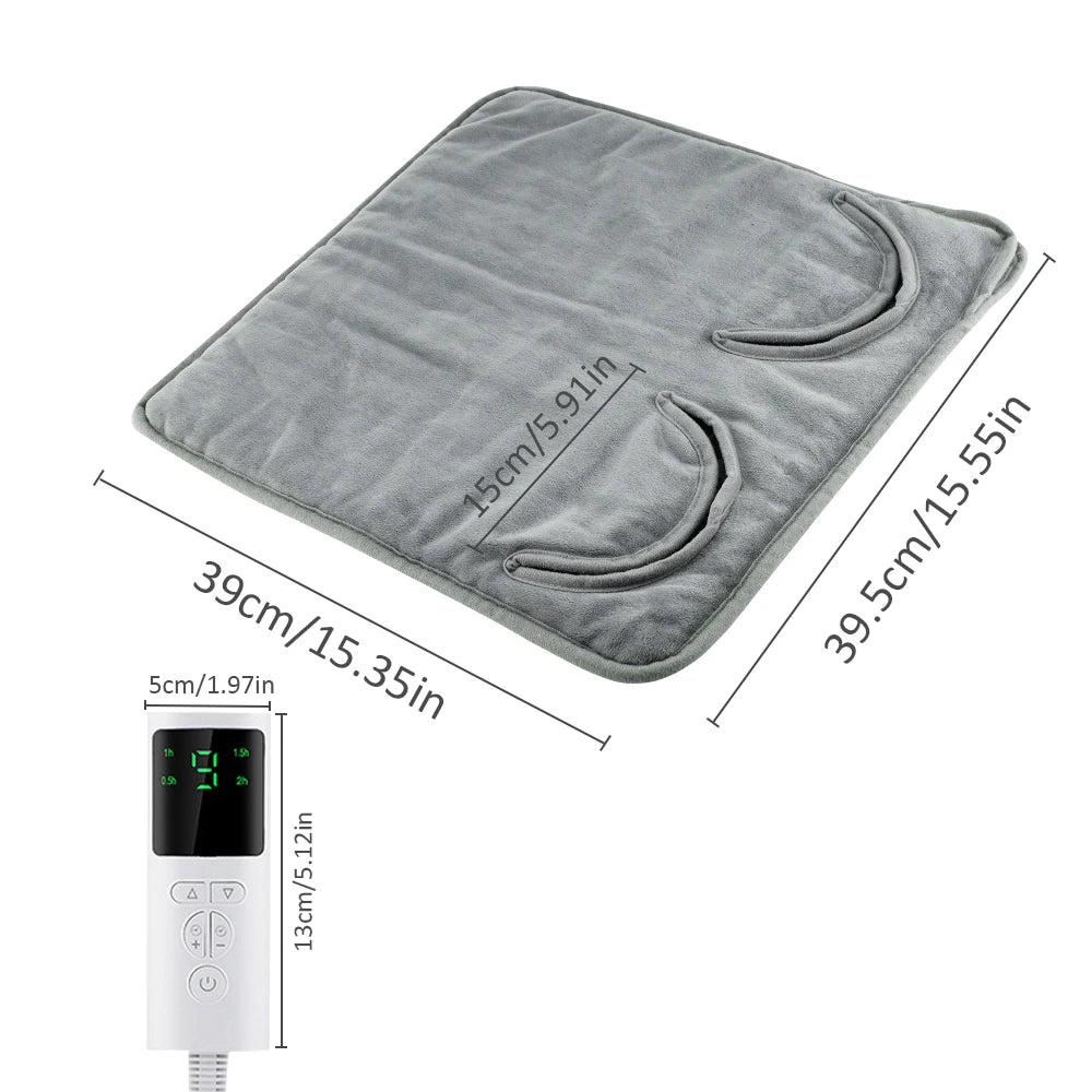 Electric Heating Foot Pad Soft Timing Warm Pad 9 Levels 4 Modes Promotes Blood Circulation Portable Machine Washable Home Office