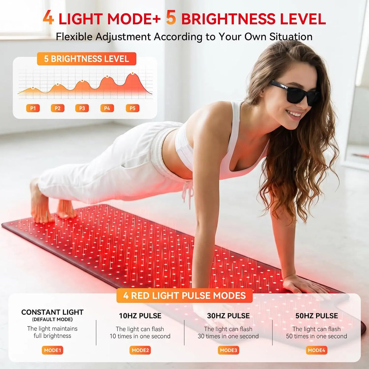 Red Infrared Light Therapy Mat，Large Size 420 LEDs 660&850 nm Infrared Light Pad For Face,Body Back Knee Hands Feet Pain Relief