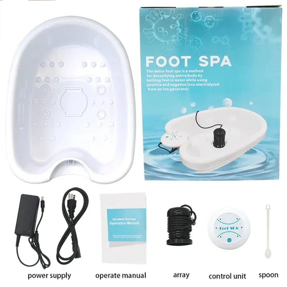 Hydrogen Ion Detox Foot Bath Machine With Basin Vibrating Massage Care Array Layer Tissue Cleaning Relax Muscle Full Vitality
