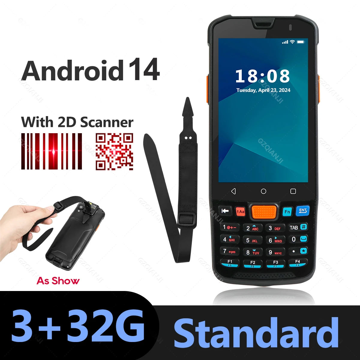 4G Inventory/Stock Management Android Data Collection Terminal Handheld PDA Barcode with 1D/2D Code QR Industrial Scanner NFC