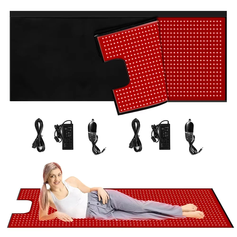 Oversized Red Light Therapy Mat - LED 660nm & 850nm Near Infrared Sleeping Bag Blanket for Full Body Care (Home Use)