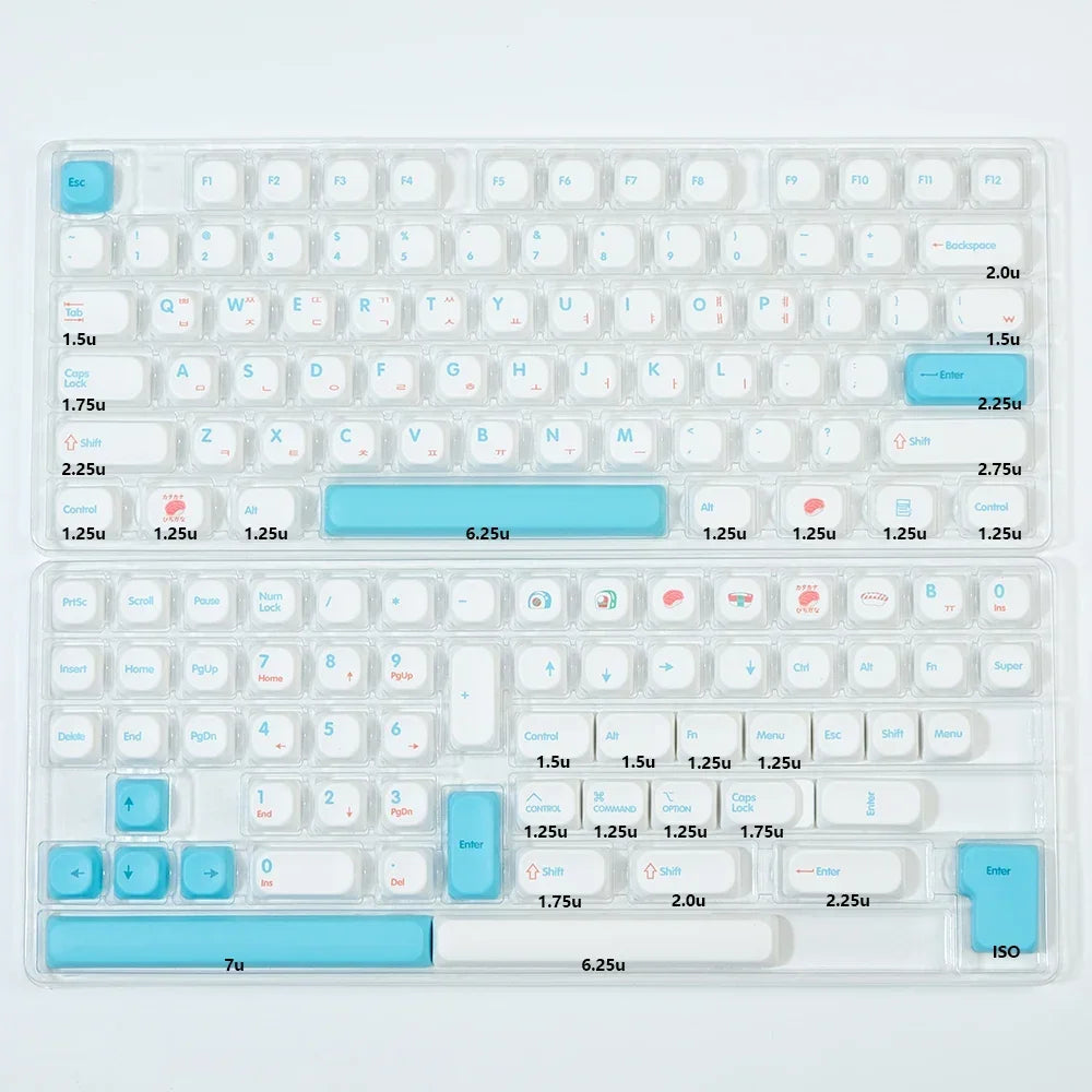 KBDiy 141 Keys/Set KOA Keycap PBT Korean Snow Mountain Keycaps Cute for Gaming Mechanical Keyboards Caps ISO Custom for 61/64/75