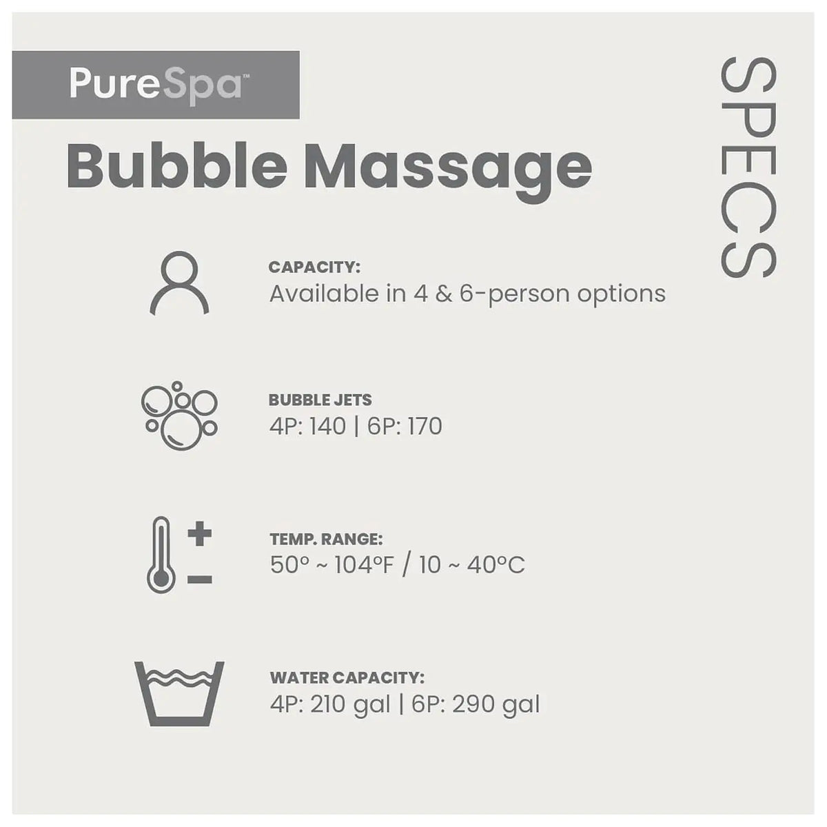 4 Person Inflatable Hot Tub,Energy Efficient Spa Cover,Bubble Massage,Built-in Hard Water Treatment, Custom