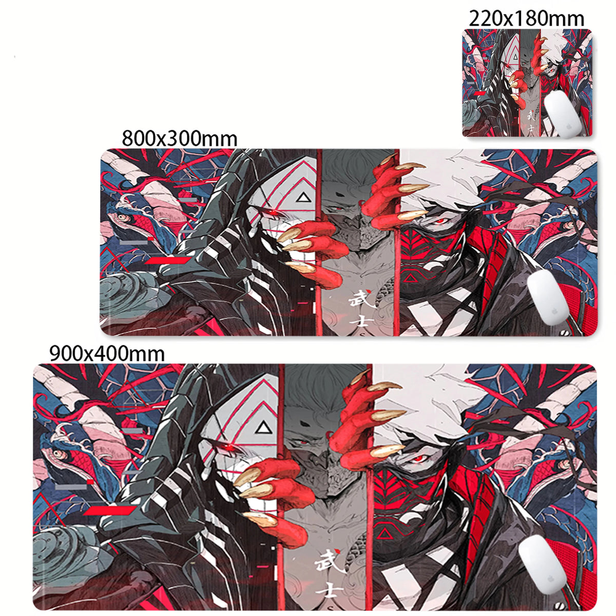 Mousepad Japanese Samurai Design Mouse Pad Non-Slip Rubber Desk Mat Office Pc Accessories Keyboard Gaming Mats Cool Tapis Souris