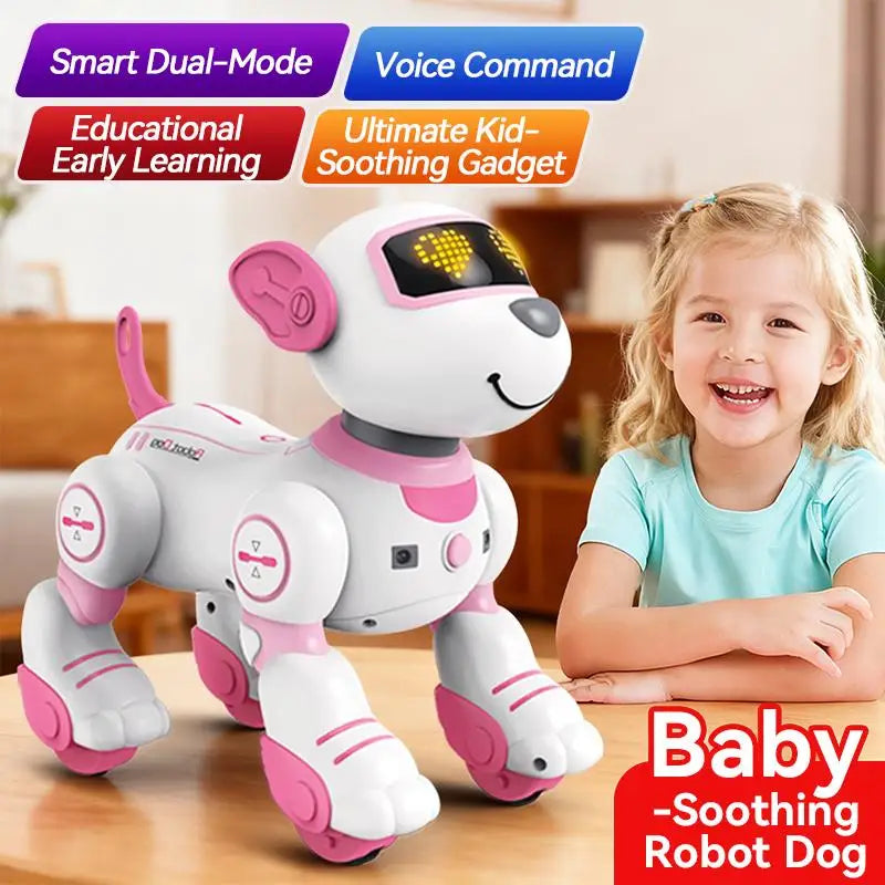 AI Intelligent Robot Dog EU Quality Remote Control Interactive Electronic Pet Companion for Kids Birthday Christmas Gift Sensor Multifunction.TongLi