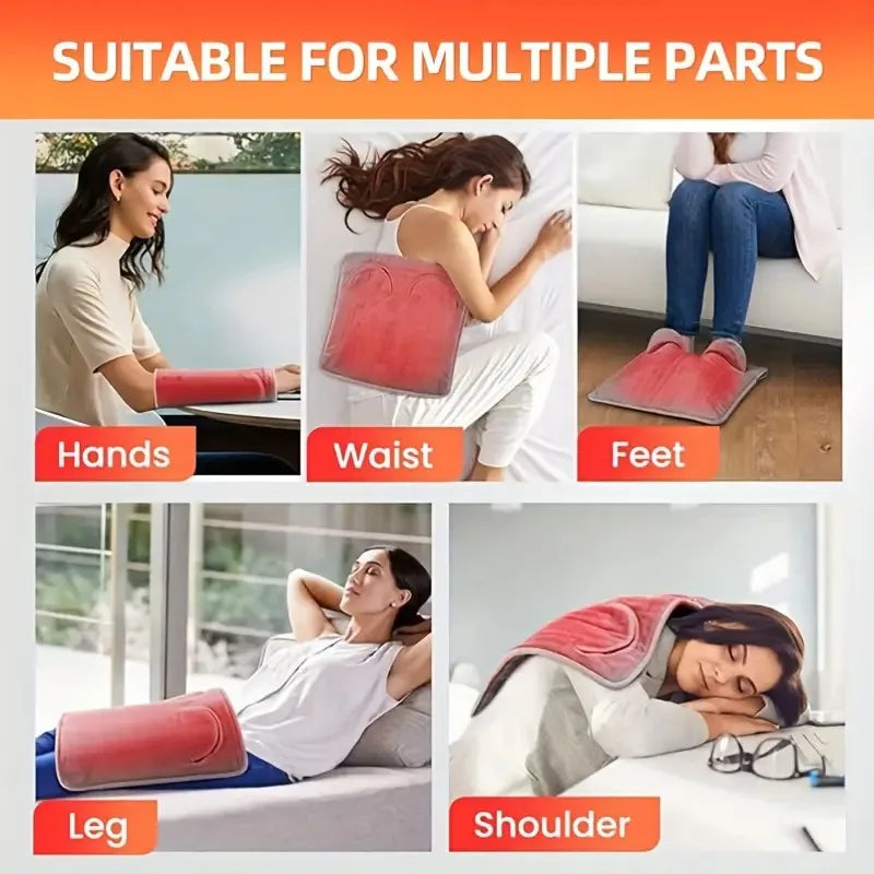 Electric Heating Foot Pad Soft Timing Warm Pad 9 Levels 4 Modes Promotes Blood Circulation Portable Machine Washable Home Office