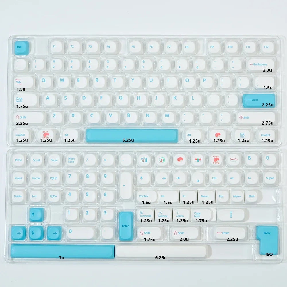 KBDiy 141 Keys/Set KOA Keycap PBT Korean Snow Mountain Keycaps Cute for Gaming Mechanical Keyboards Caps ISO Custom for 61/64/75