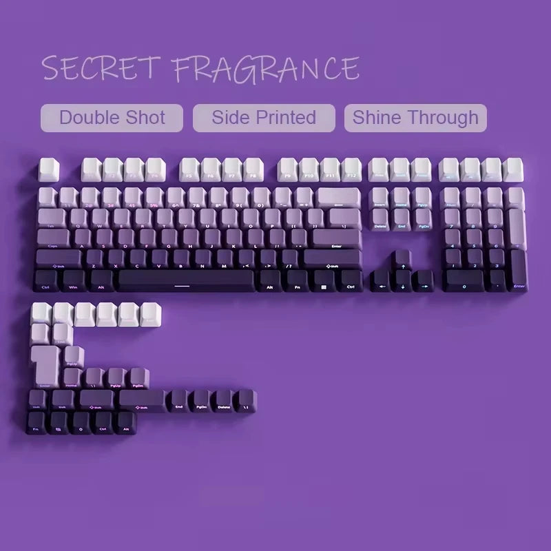 135 Key Cherry Profile Green Grape Keycaps Side Print Shine Through Keycaps Double Shot PBT Keycap for MX Switch Gaming Keyboard