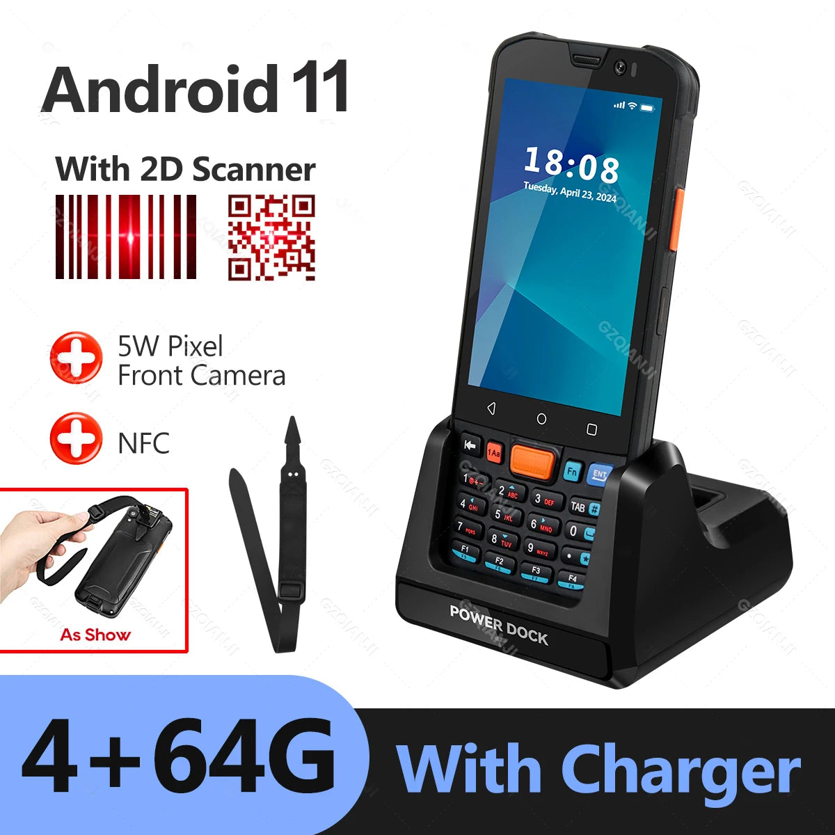 4G Inventory/Stock Management Android Data Collection Terminal Handheld PDA Barcode with 1D/2D Code QR Industrial Scanner NFC
