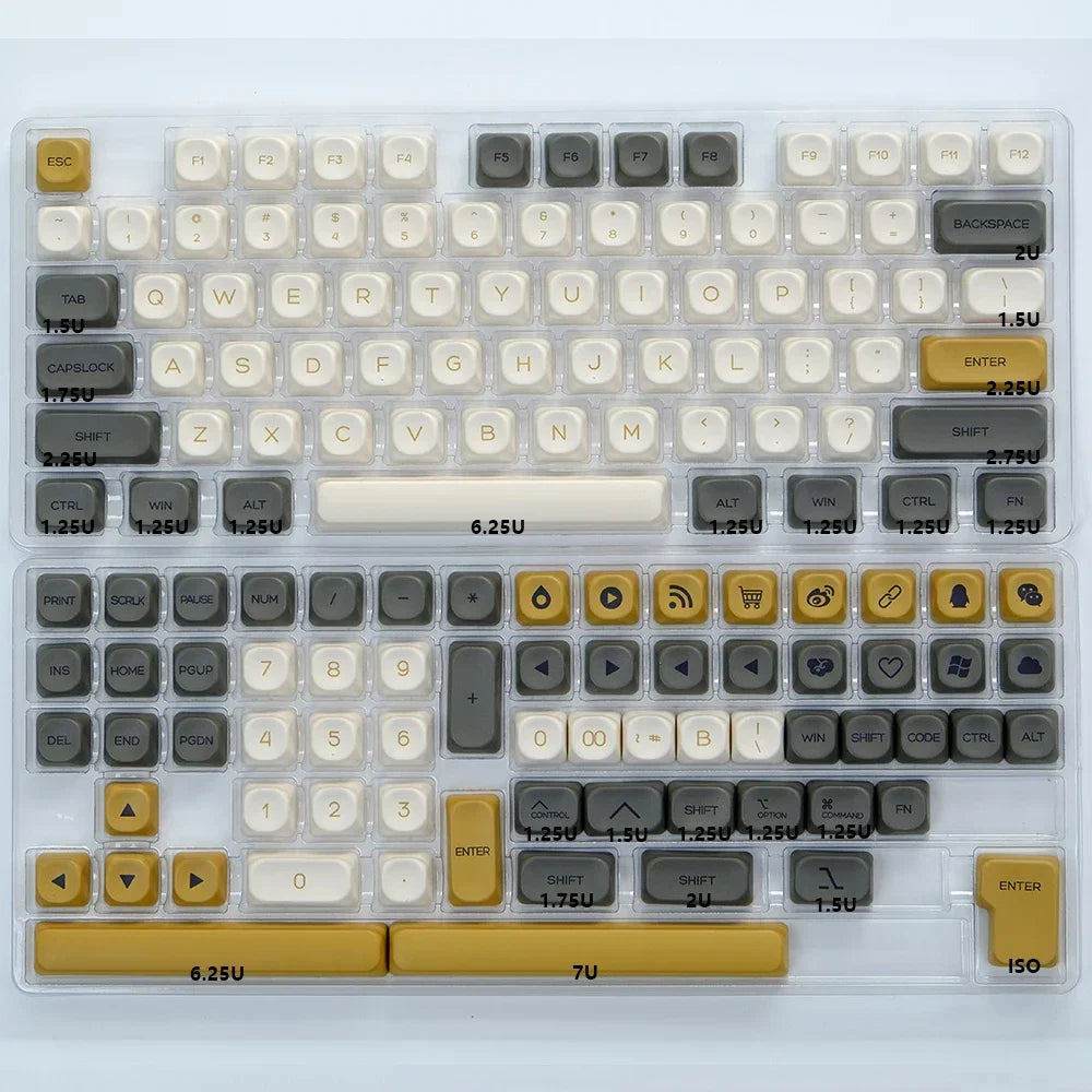 KBDiy 141 Keys/Set KOA Keycap PBT Korean Snow Mountain Keycaps Cute for Gaming Mechanical Keyboards Caps ISO Custom for 61/64/75