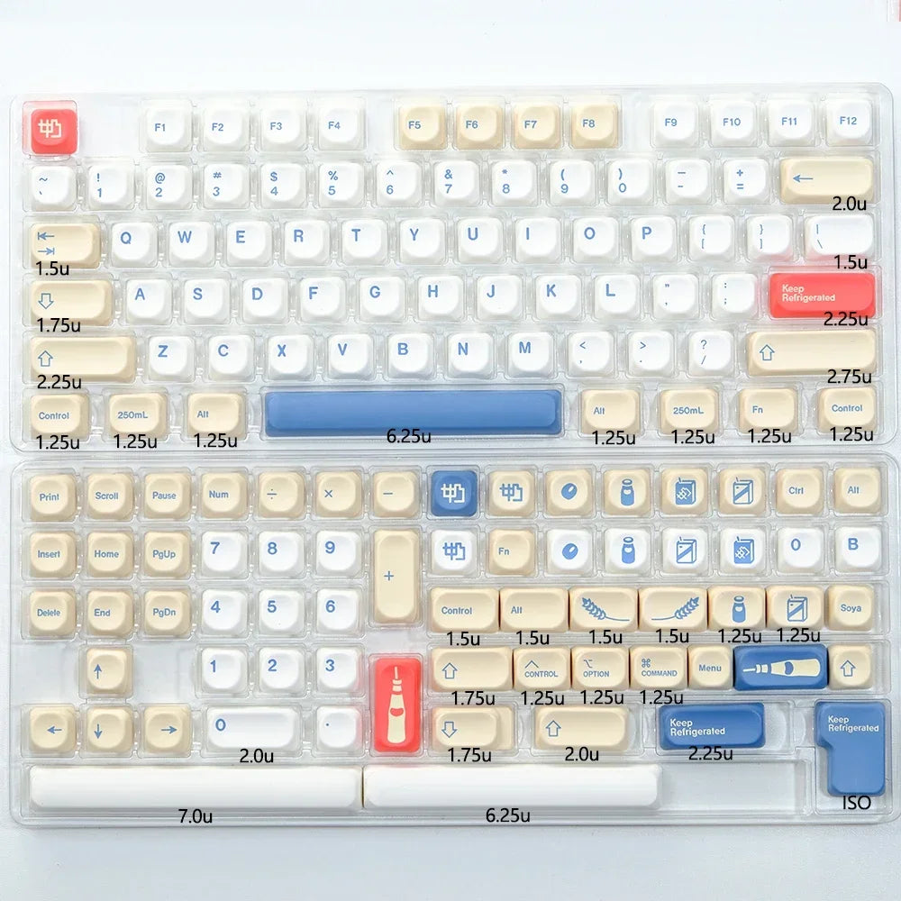 KBDiy 141 Keys/Set KOA Keycap PBT Korean Snow Mountain Keycaps Cute for Gaming Mechanical Keyboards Caps ISO Custom for 61/64/75