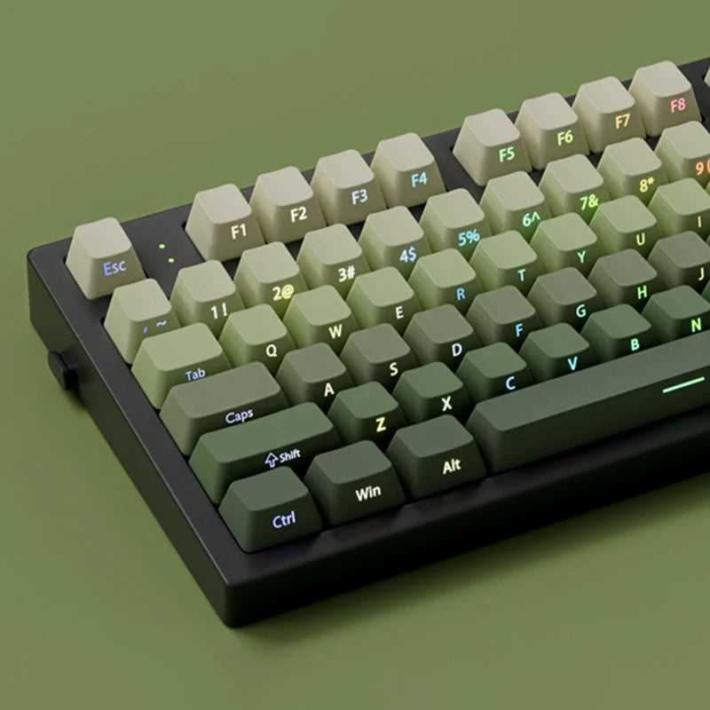 135 Key Cherry Profile Green Grape Keycaps Side Print Shine Through Keycaps Double Shot PBT Keycap for MX Switch Gaming Keyboard