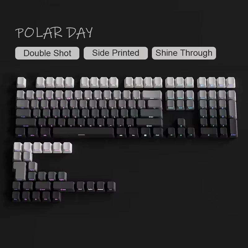 135 Key Cherry Profile Green Grape Keycaps Side Print Shine Through Keycaps Double Shot PBT Keycap for MX Switch Gaming Keyboard