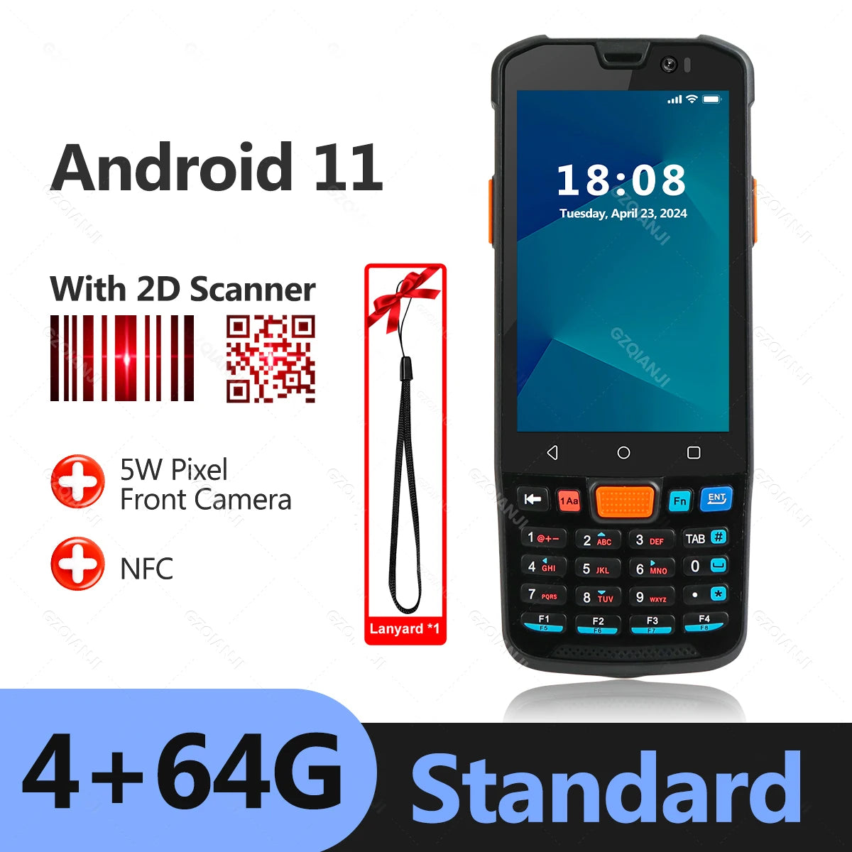 4G Inventory/Stock Management Android Data Collection Terminal Handheld PDA Barcode with 1D/2D Code QR Industrial Scanner NFC