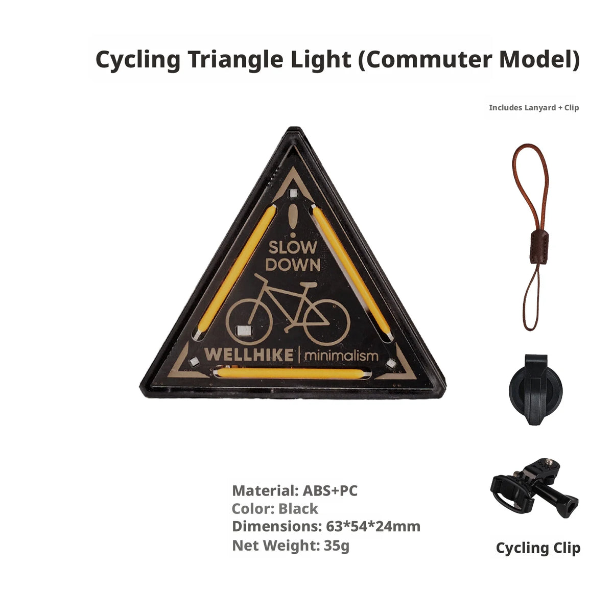 Wellhike Outdoor Tactical Triangle Light Sws Night Light Badge Warning Decorative Camping Atmosphere Mini Hanging Light