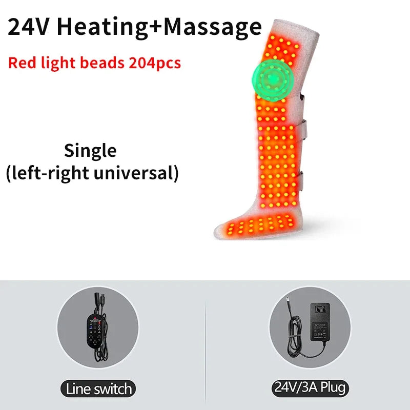 660$850nm Red Light Heating Massage Long Boots Support Keep Legs Warm Legs Massage Muscle Relaxation Home Office Use