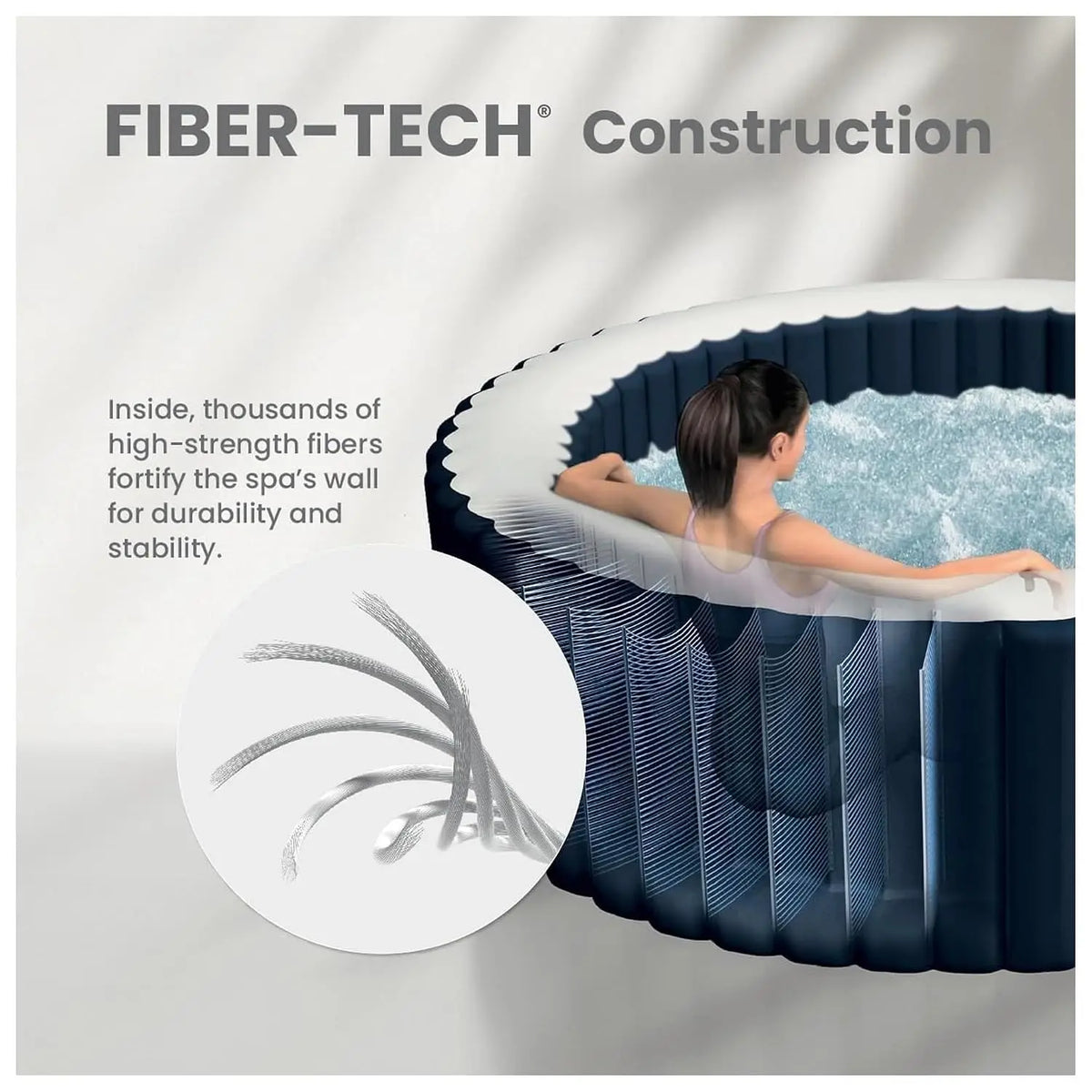 4 Person Inflatable Hot Tub,Energy Efficient Spa Cover,Bubble Massage,Built-in Hard Water Treatment, Custom