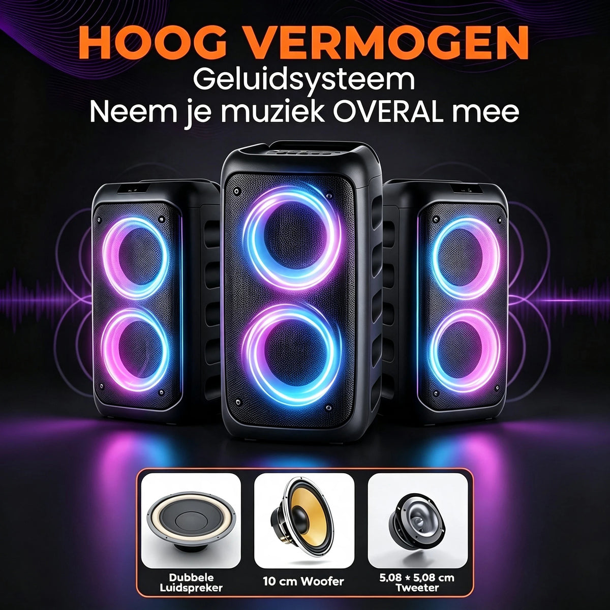 Professional 10000W Peak Portable Bluetooth Partybox Speaker Rgb Led Lights Room DecorBoombox Bluetooth 5.3 Tws Wireless Speaker With Microphone Outdoor Karaoke Party DjEquipment Perfect Gift For Halloween Christmas