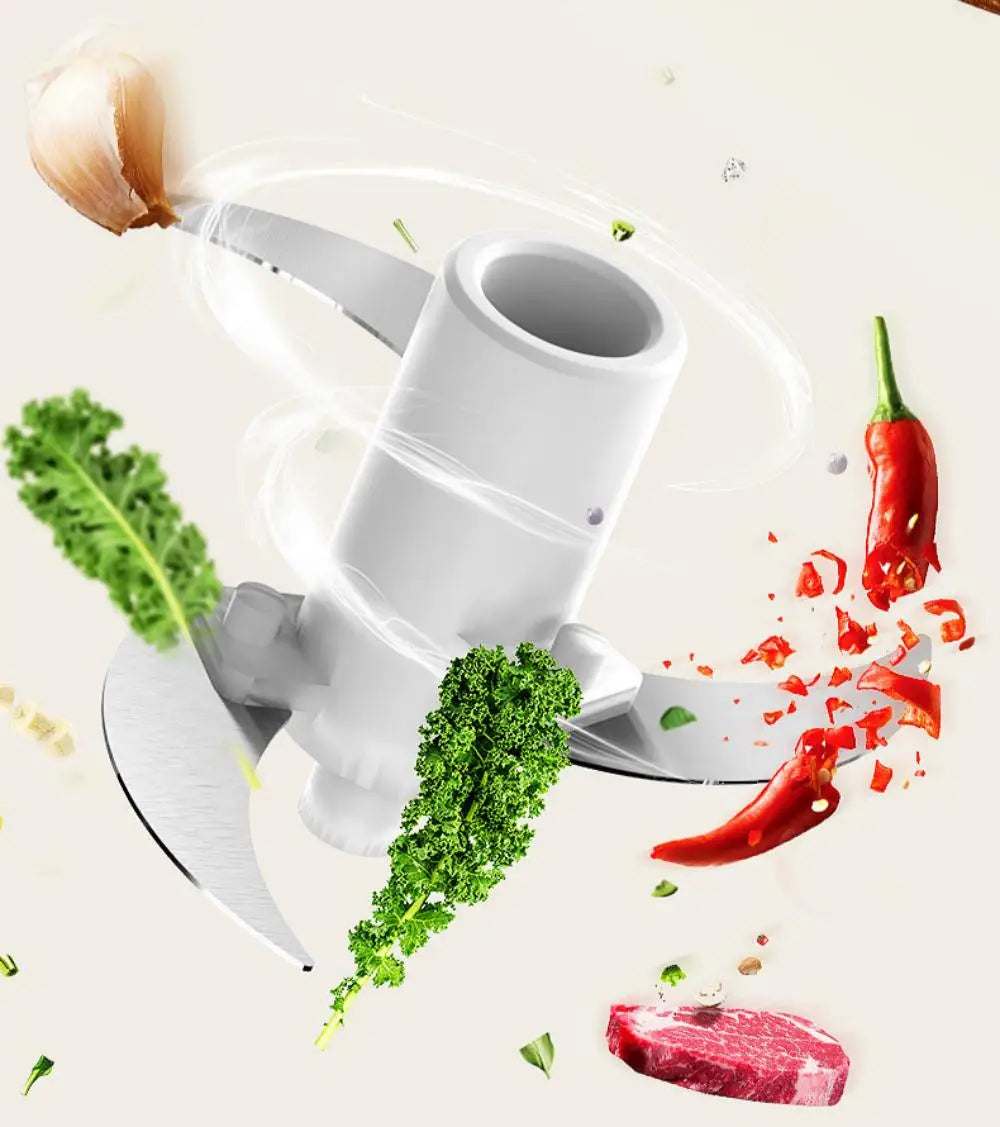 USB Charging 160ml Mini Wireless Electric Food Chopper, Garlic Press Meat Grinder Vegetable Shredder for Home Kitchen